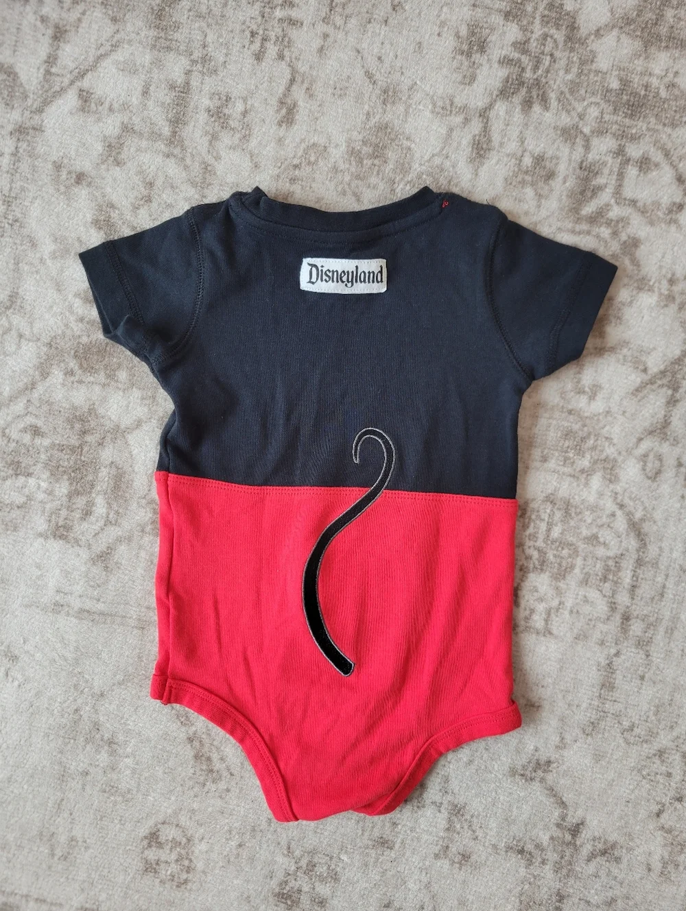 Disneyland Mickey Mouse‎ Bodysuit 18M Red Black Embroidered